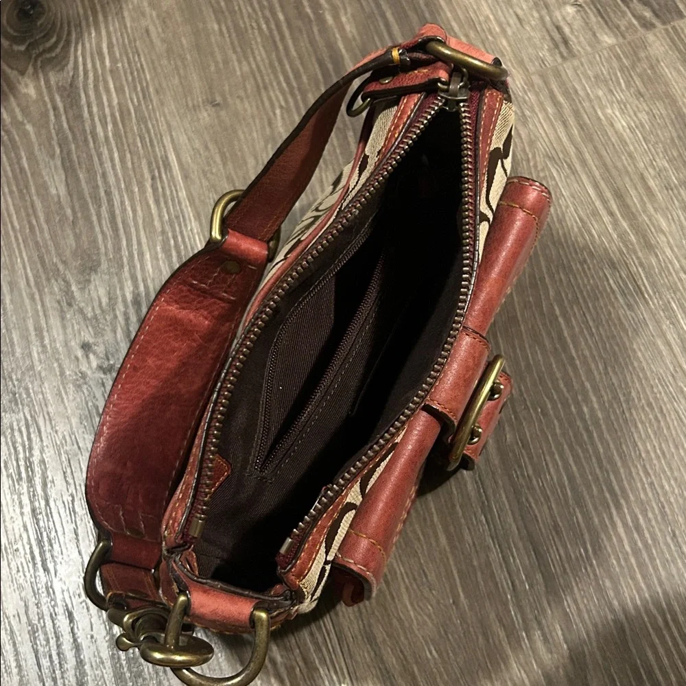 Vintage Y2K Coach Brown and Tan‎ Leather Bag